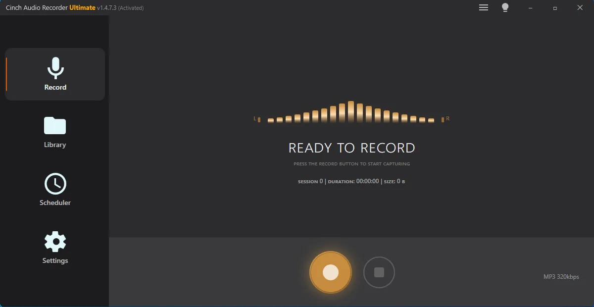 Cinch Audio Recorder Ultimate - Interface